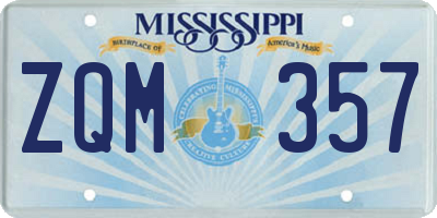 MS license plate ZQM357