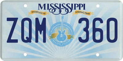 MS license plate ZQM360