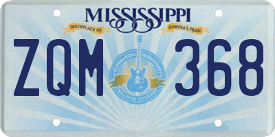 MS license plate ZQM368