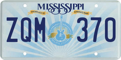 MS license plate ZQM370