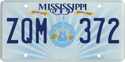 MS license plate ZQM372