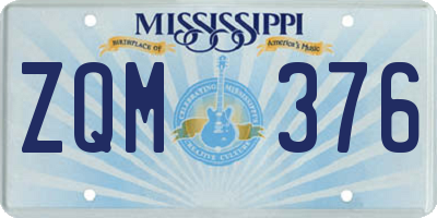 MS license plate ZQM376