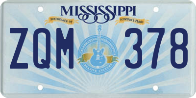 MS license plate ZQM378