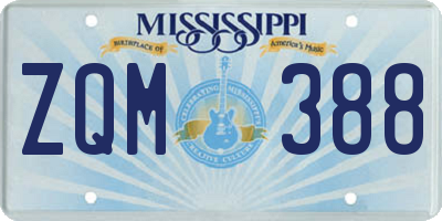 MS license plate ZQM388