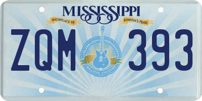 MS license plate ZQM393