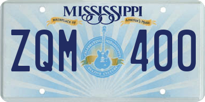 MS license plate ZQM400