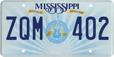 MS license plate ZQM402