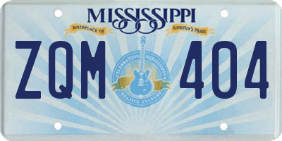 MS license plate ZQM404
