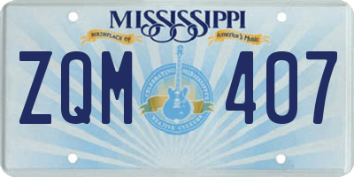 MS license plate ZQM407