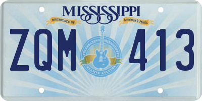 MS license plate ZQM413