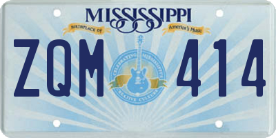 MS license plate ZQM414