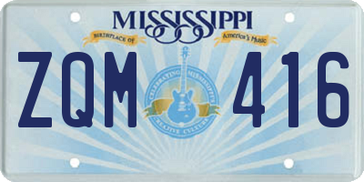 MS license plate ZQM416