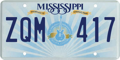 MS license plate ZQM417