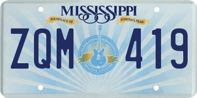MS license plate ZQM419