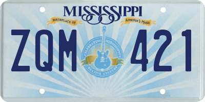 MS license plate ZQM421