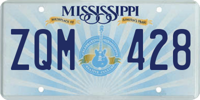 MS license plate ZQM428