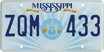 MS license plate ZQM433