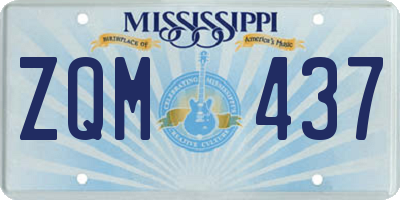 MS license plate ZQM437