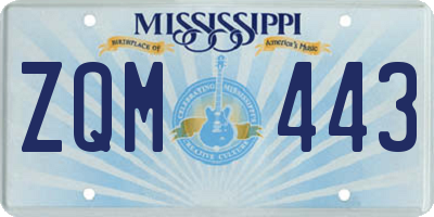 MS license plate ZQM443