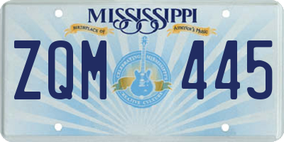 MS license plate ZQM445