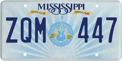 MS license plate ZQM447