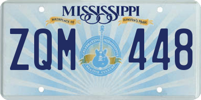 MS license plate ZQM448