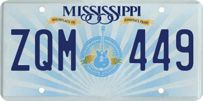 MS license plate ZQM449