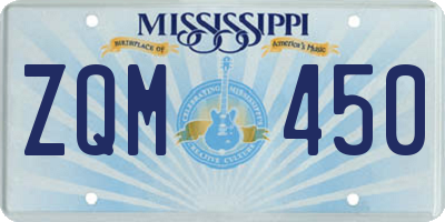 MS license plate ZQM450