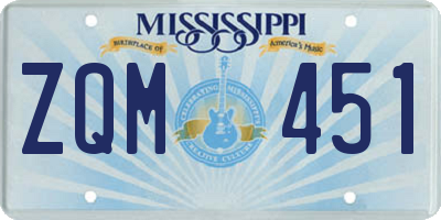 MS license plate ZQM451