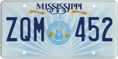 MS license plate ZQM452
