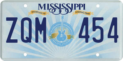 MS license plate ZQM454