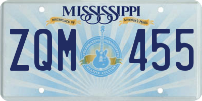 MS license plate ZQM455