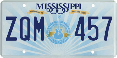 MS license plate ZQM457