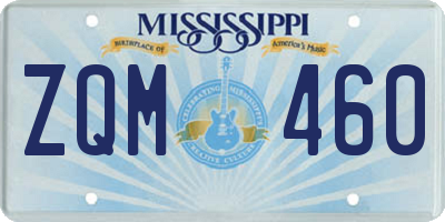 MS license plate ZQM460