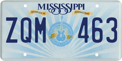 MS license plate ZQM463