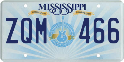 MS license plate ZQM466