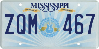 MS license plate ZQM467