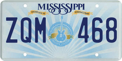 MS license plate ZQM468