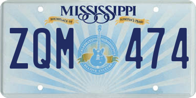 MS license plate ZQM474