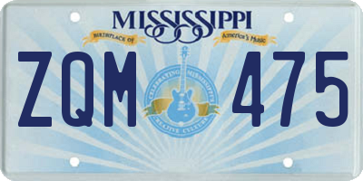 MS license plate ZQM475
