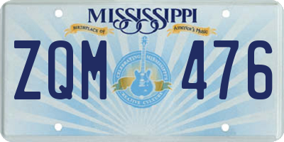 MS license plate ZQM476