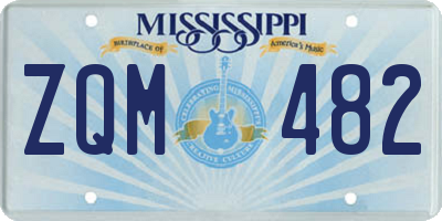 MS license plate ZQM482