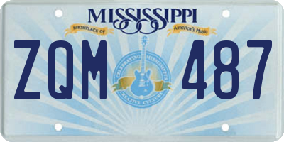 MS license plate ZQM487