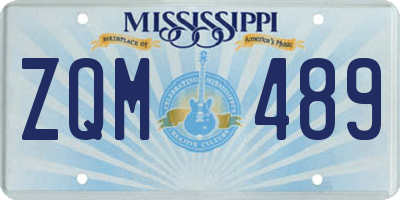 MS license plate ZQM489