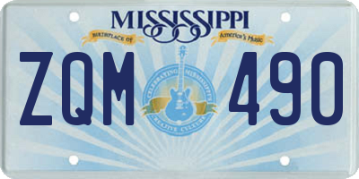 MS license plate ZQM490