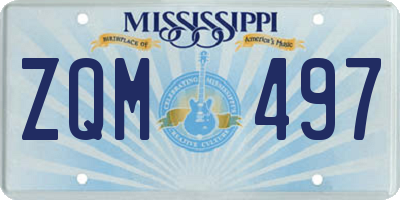 MS license plate ZQM497