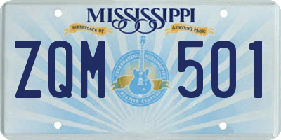 MS license plate ZQM501