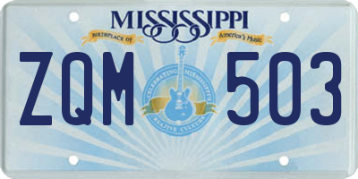 MS license plate ZQM503