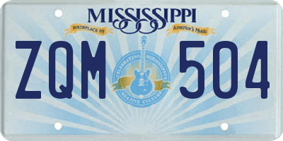 MS license plate ZQM504