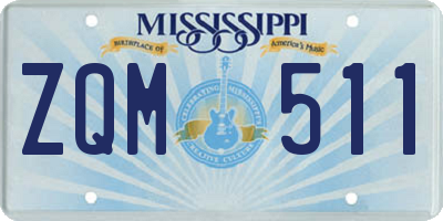 MS license plate ZQM511